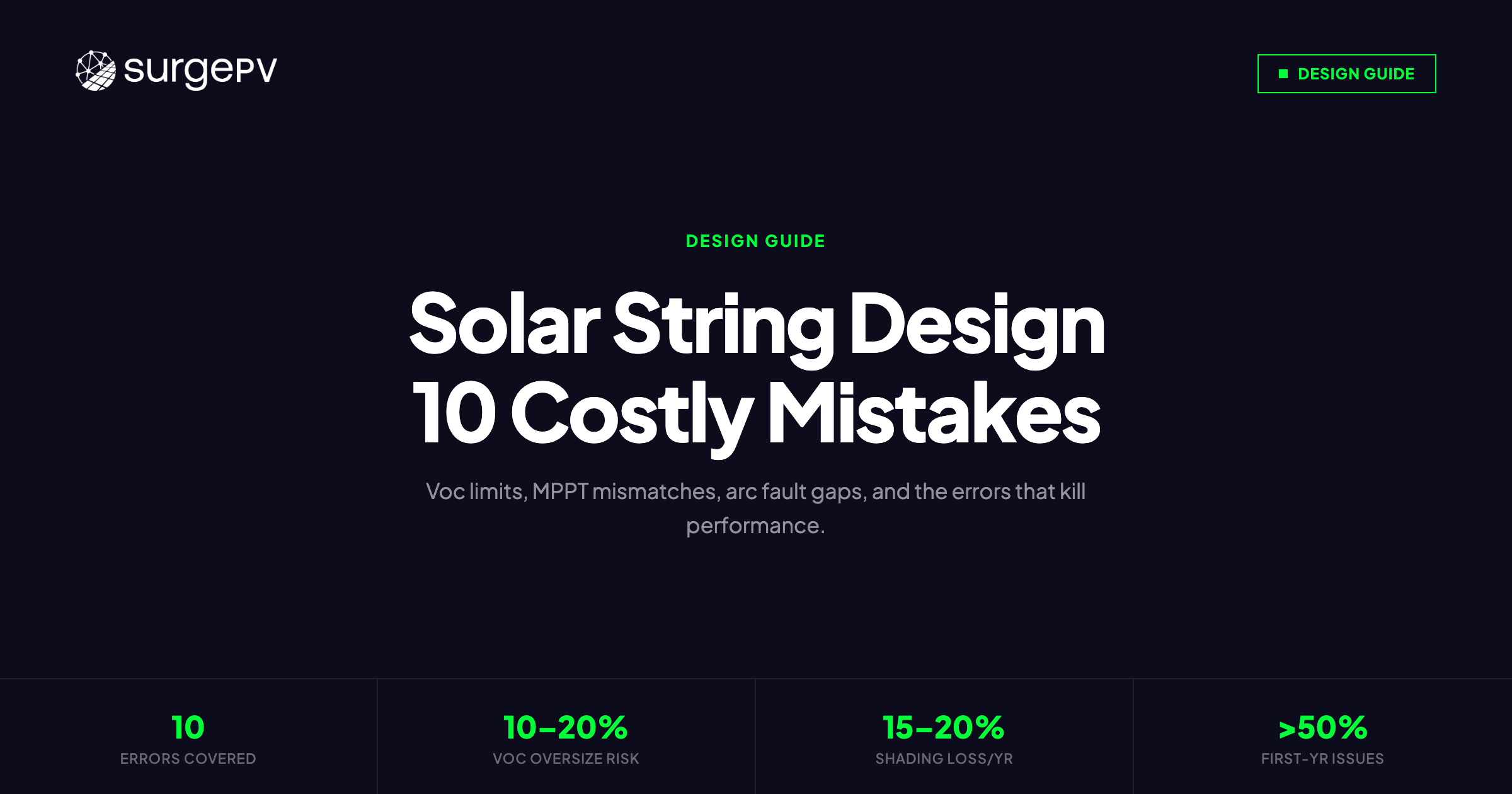 Solar String Design Mistakes: 10 Errors That Kill System Performance (2026)