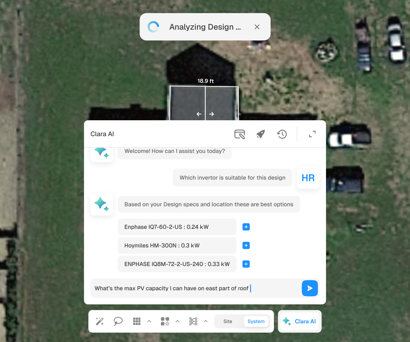 Clara AI copilot guiding solar sales workflow