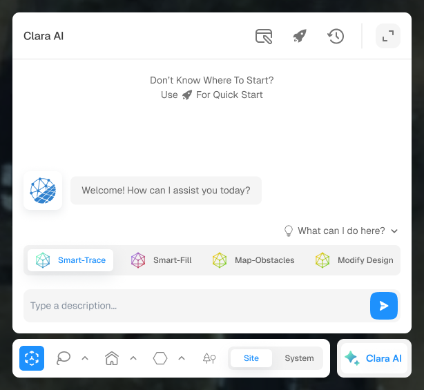 Clara AI assistant analyzing solar project data